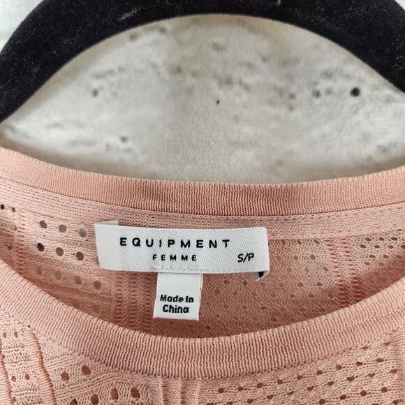 Equipment Femme Laurier Womens Small Eyelet Crewneck Pullover Sweater Stretch - Picture 12 of 12